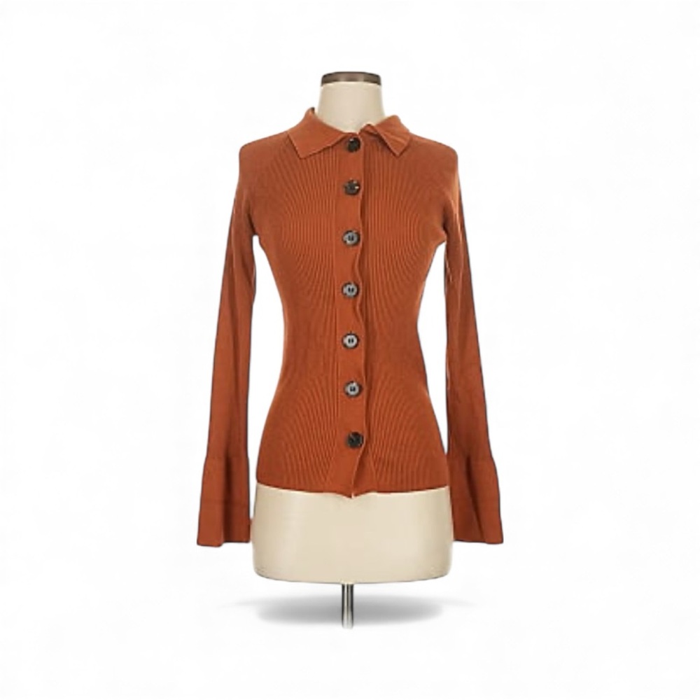 Alexia Admor Beatrice Cardigan Sweater in Burnt Orange, sz XS